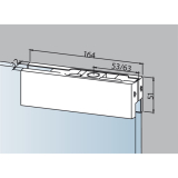 Oberer Eckbeschlag DORMA PT 20 m. Kunststoffbuchse, Edelstahl (03.110)
