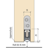 Trdichter Planet KT-FH, 971 x 13 x 25 mm, einseitig, Aluminium natur