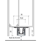 Trdichter Planet RO-RD, 1335 mm, Hhe 20 mm, einseitig, Aluminium natur