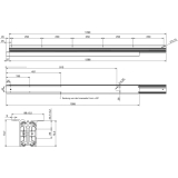 Ausziehtischfhrung ALU 77 FRONTSLIDE, Auszugsweg 1150 mm, Lnge 1315 mm, Alu