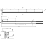 Ausziehtischfhrung ALU 77 FRONTSLIDE, Auszugsweg 1150 mm, Lnge 1815 mm, Alu