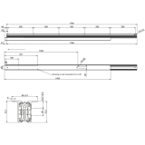 Ausziehtischfhrung ALU 77 FRONTSLIDE, Auszugsweg 1150 mm, Lnge 1815 mm, Alu
