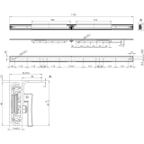 Ausziehtischfhrung BASIC SYNCHRON,ohne Bremse,Auszugslnge 1064 mm,verzinkt