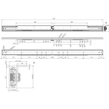Ausziehtischfhrung BASIC SYNCHRON,ohne Bremse,Auszugslnge 1064 mm,verzinkt