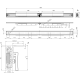 Ausziehtischfhrung BASIC SYNCHRON,ohne Bremse,Auszugslnge 1064 mm,verzinkt