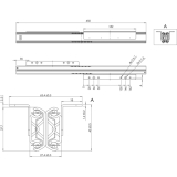 Ausziehtischfhrung CLASSIC,Auszugslnge 1080 mm,60 kg,Stahl verzinkt