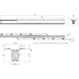 Ausziehtischfhrung CLASSIC, Auszugslnge 1780 mm, 90 kg, Stahl verzinkt