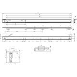 Ausziehtischfhrung FRONTSLIDE, ohne Bremse, Lnge 1500, Tragkraft 90kg