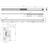Ausziehtischfhrung TOPSLIDE, Auszugsweg 720 mm, Lnge 1200 mm, Stahl/Aluminium
