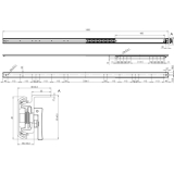 Ausziehtischfhrung TOPSLIDE, Auszugsweg 720 mm, Lnge 1200 mm, Stahl/Aluminium