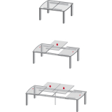 Ausziehtischfhrung CLASSIC,Auszugslnge 1080 mm,60 kg,Stahl verzinkt