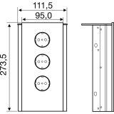Power Eck G Edelstahl/Glas wei, 3x Schukosteckdose