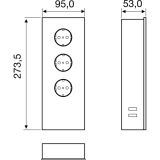 Power Turm G Edelstahl/Glas wei, 3x Schukosteckdose, 2 x USB-Ladebuchse