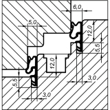 Flgelfalz- / berschlagdichtung ACF 5005 H, Kunststoff schwarz