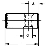 Quergewindebolzen, 10, L 12.5, Abstand 5, fr Verbindungsschraube M6, FE blank