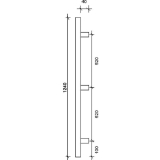 MARCHESI Stangengriff MT 1240/25 -1240mm, LA. 520/520mm, M8, Edst. matt