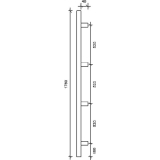 MARCHESI Stangengriff MT 1760/25 - 1760mm, LA. 520/520/520mm, M8, Edst.matt