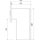 Durchwurfbriefkasten gerade, 300x330x205 mm, Mauerstrke 225 mm, Stahl verzinkt