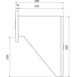 Durchwurfbriefkasten gerade, 300x330x245 mm, Mauerstrke 265 mm, Stahl verzinkt