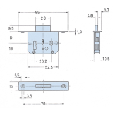 JuNie 667 Bart-Einsteckschloss, Dornma 50 mm, Messing-Stulpe