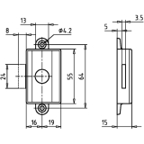 JuNie ASS 1781 Zylinder-Kastenschloss Dornma� 20 mm, Zamak