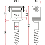 Rollkloben 40 mm, Stahl verzinkt