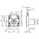 HEKNA 203 F Zylinder-Rollladen Aufschraubschloss Lade, Zamak / verzinkt