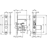 HEKNA 518 Zylinder-Rollladen-Einsteckschloss links, Zamak