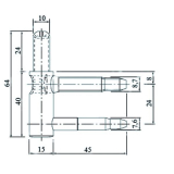 Trband Rahmenteil verstellbar, wartungsfrei, Band  15 mm, Stahl vernickelt