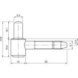Bandunterteil Anuba, 16 mm, Stahl verzinkt