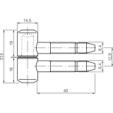 Einbohrband, 14,5 mm, Stahl vermessingt