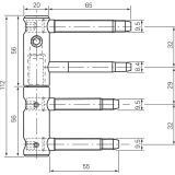 Trband 3-DIM 2-tlg. Bolzen 65 bzw.55 mm, Tragkraft 80kg, 20 mm,verzinkt silber