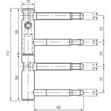 Trband ANUBA 3-DIM 2-tlg. Bolzen 60 mm, Bandh. 112 mm,  15 mm, verzinkt silber