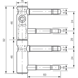 Trband ANUBA 3-DIM 2-tlg. Bolzen 60 mm, Bandh. 92 mm,  15 mm, verzinkt silber