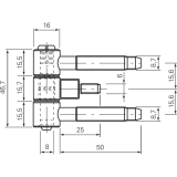 Steckband INCANTO 3-tlg. m. Zylinderkopf,  16 mm, Stahl vernickelt
