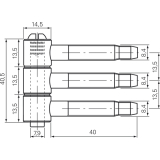 Steckband 3-tlg.  14,5 mm, Hhe 40,5 mm, Stahl wei beschichtet