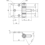 Stahlzargenband 3-tlg. f. stumpfe Tren, Band 18 x 62 mm, Stahl verzinkt