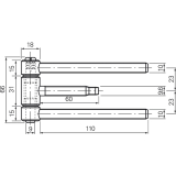 Steckband dreiteilig, 18 mm, brandschutztauglich, Stahl vermessingt