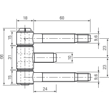 Stahlzargenband 3-tlg. f. geflzte Holztren, Band 18 x 61 mm, Stahl verzinkt