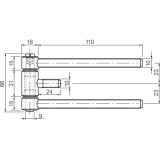 Stahlzargenband 3-tlg. brandschutz. f. geflzte Tren, Band 18 x 61 mm, verzinkt