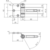 Steckband 3-tlg. Flgelteil z. Einlassen/Aufschr.  18 mm, Hhe 62 mm,vernickelt