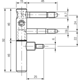 Trband ANUBA 3-DIM Invantobolzen 45 mm, Bandh. 92 mm,  15 mm, verzinkt silber