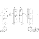 HOPPE SH-Wechselgt. PARIS - auf LS PZ88, TS67-72,SST 8,5, mK.,ES2,sil.elox