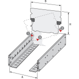 HETTICH SYSTEMA TOP 2000 Schwenksttze, Format A5 quer, Stahl Alu-Finish