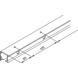 EKU DIVIDO 100 Combi-Laufschiene gelocht, Lnge 2500 mm, Aluminium