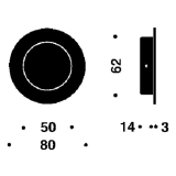 Schiebet�rmuschel rund, � 80 mm, Edelstahl matt