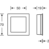 Schiebetrmuschel FSB 42 4253 eckig, offen, Edelstahl feinmatt