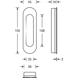 Schiebet�rmuschel FSB 42 4250 oval, offen, Edelstahl feinmatt
