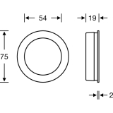 Schiebet�rmuschel FSB 42 4252 rund, offen, Edelstahl feinmatt