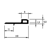 Schlagleiste mit Nase, L 2500 mm, Kunststoff beige